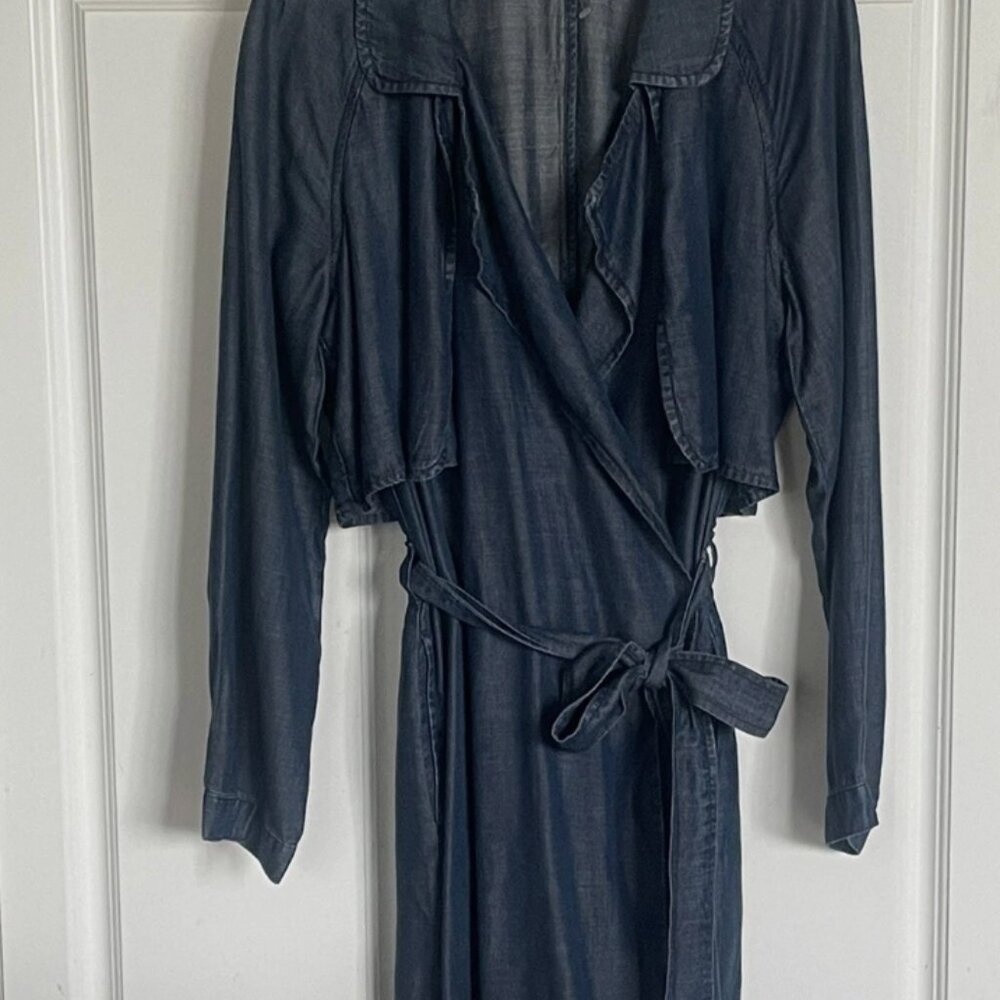 NWOT - Cloth And Stone - Chambray Denim Trench Coat - Sz S